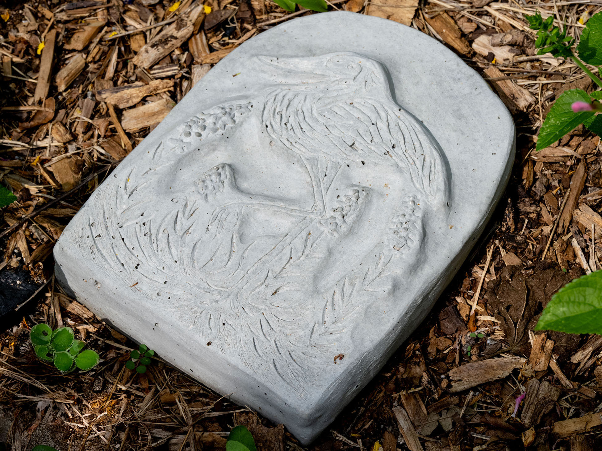 The Delightful Tricolored Heron by Alexandra Moya - Concrete low relief sculpture