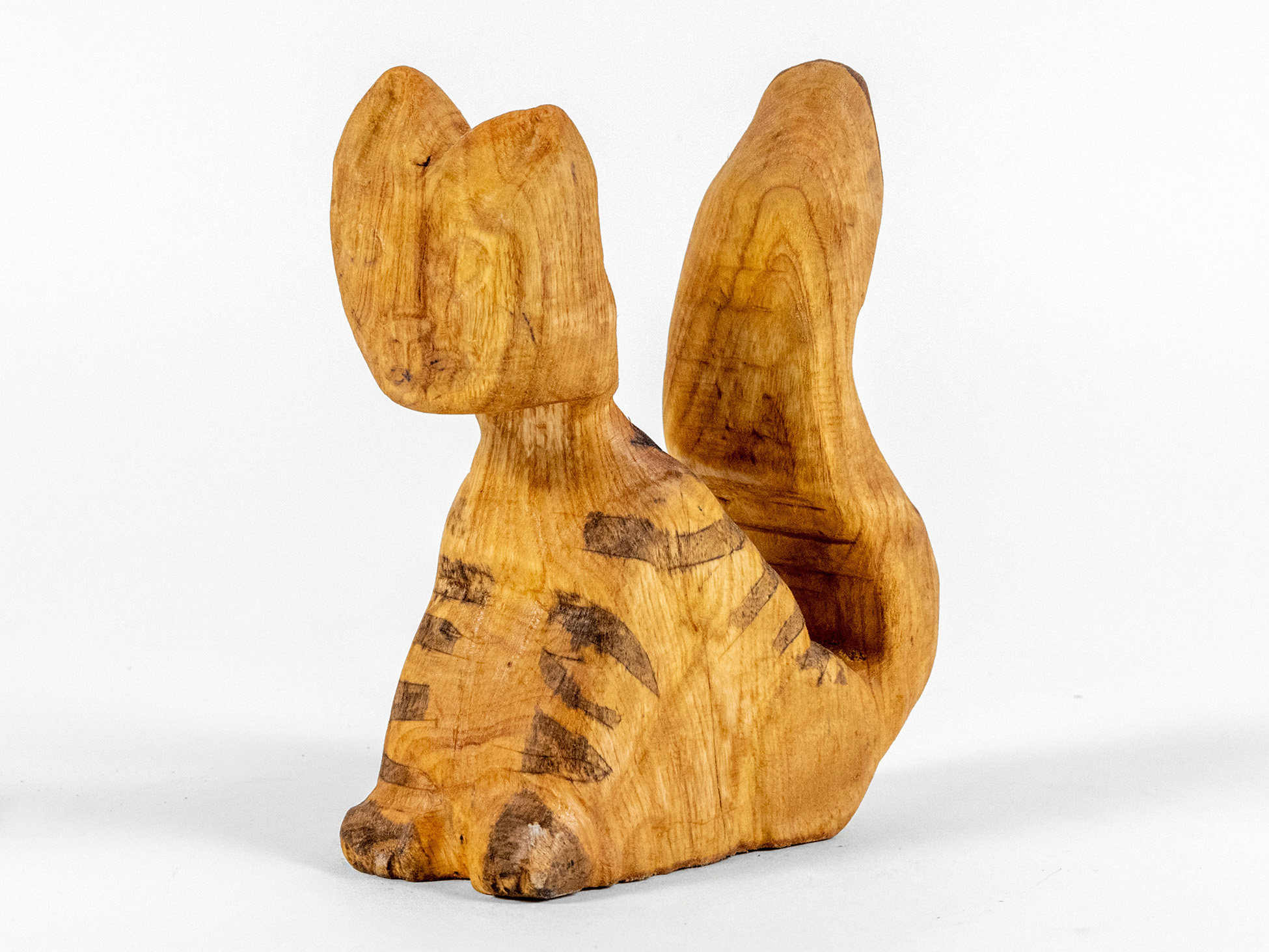 Carpenter Cat by Ashton Hernandez - Wood carving made from Cyprus